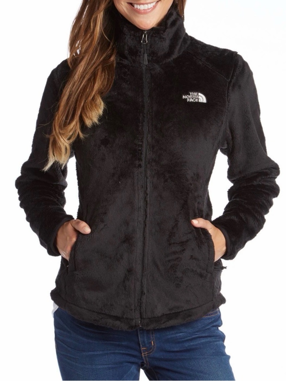 The North Face Osito Full Zip Fleece Black Jacket Womens Size XS